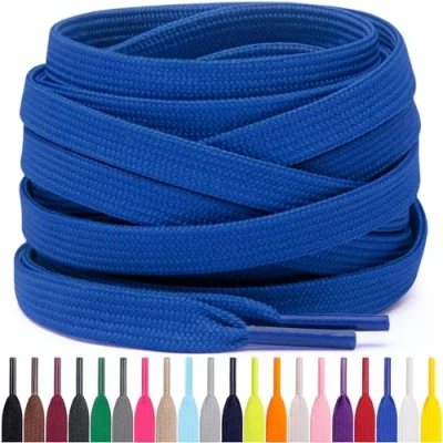 Immagine di Miscly Lacci Piatti per Scarpe Sportive, Disponibili in Varie Lunghezze e Colori (Blu Royal, 69 cm)