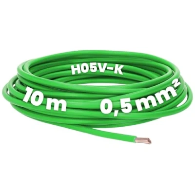 Immagine di Kalitec 10 metri H05V K 0,5 mm², cavo di cablaggio flessibile, in PVC, singolo da mm2, a filo