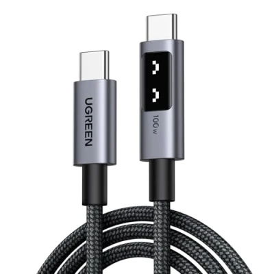 Immagine di UGREEN Uno 100W Cavo USB C C, Type in Nylon, Compatibile con MacBook iPad Pro Air M2, ASUS, Acer, HP, iPhone 16/15 Plus Max, Galaxy S24 Ultra S23 S22, Pixel 9/8. 0,5M