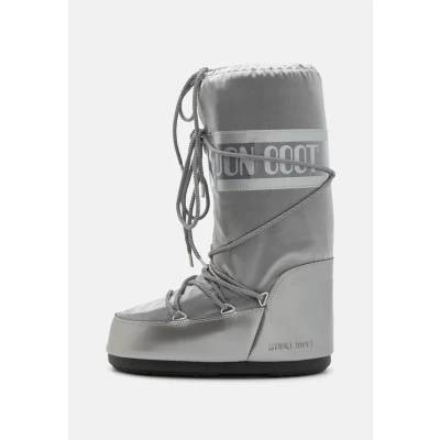 Immagine di Moon Boot ICON Glance Unisex Stivali con i lacci, Taglia: 39 41, Silver Finta pelle / tessuto