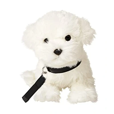 Immagine di Uni Toys Maltese con guinzaglio 26 cm (lunghezza) Cane di peluche