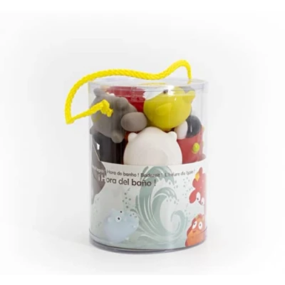 Immagine di TACHAN Set di 10 animali in gomma per il bagno Materiale morbido e Include della giungla, marini fattoria (CPA Toy Group 756T00589)