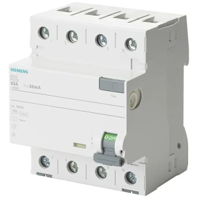 Immagine di Siemens 5SV33426KK01 5SV3342 6KK01 Interruttore differenziale 4 poli 25 A 0.03 400 V