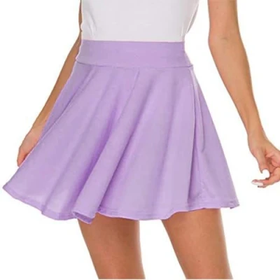 Immagine di DRESHOW Mini Gonna a Pieghe Casual Svasata Elastica di Base per Donna e Ragazze