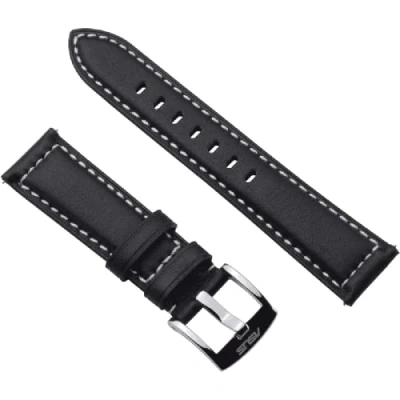 Immagine di ASUS VivoWatch Band Cinturino Di Ricambio, Compatibile Con 5, Pelle, Facile Installazione, Fibbia In Metallo, Design Curato, Resistente, Nero Cuciture Bianche