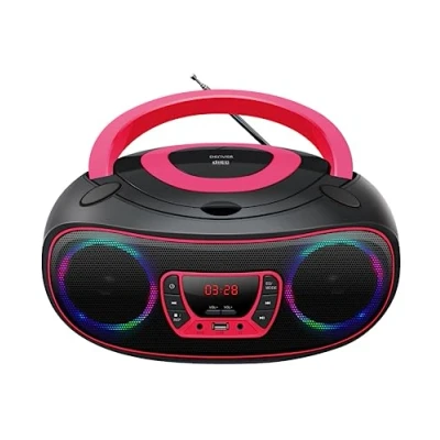 Immagine di Denver TCL 212BT Radio CD FM AUX, CD, USB, Bluetooth illuminazione datmosfera Rosa