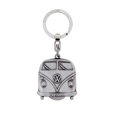 Immagine di Brisa VW Collection Volkswagen Portachiavi in metallo con moneta estraibile per il carrello della spesa, Camper Bus T1 design (Fronte Bus/Argento)