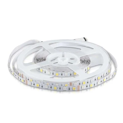 Immagine di V TAC Striscia LED da Interno 8W 5 Metri di Lunghezza SMD 5050 Alta Luminosità Colore della Luce RGB Strisce Adesiva per Casa, Cucina, Camera, Ambienti Interni 12 Volt
