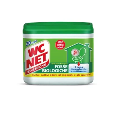 Immagine di Wc Net Professional Fosse Biologiche, Capsule Idrosolubili per WC, Scioglie gli Ingorghi, 20 Caps