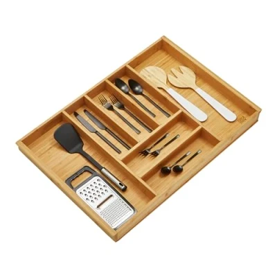 Immagine di ORGA BOX BAMBÙ portaposate a 7 scomparti per cassetti da cucina Wellmann e Alno in armadio 80 cm