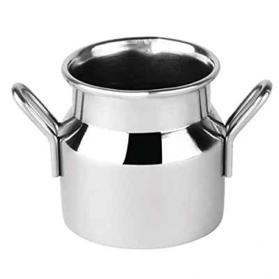 Immagine di Nisbets CL203 mini bidone del latte, in acciaio INOX, misura piccola, 60 ml, 2 oz, 45 mm di diametro, H