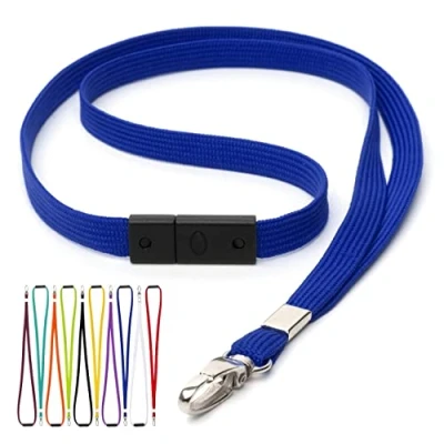 Immagine di CKB LTD Blu Cordino porta badge non stampato, laccetto con clip in metallo, multiuso e carte, cordini a rilascio rapido antisoffocamento Pacco da 10 pezzi unità