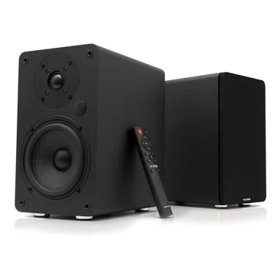 Immagine di VULKKANO A5 ARC Cassa Amplificata con Woofer da 5,25&quot;, Bluetooth 5.0, HDMI ARC, Optica, RCA, USB, Uscita Subwoofer, Casse Monitor HiFi Design Elegante, Colore Nero