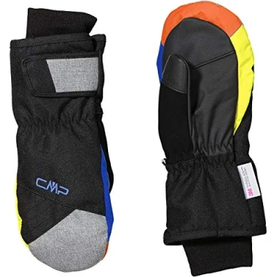 Immagine di CMP, Muffole da sci in twill per bambini, Nero Royal Limeade, 5.5