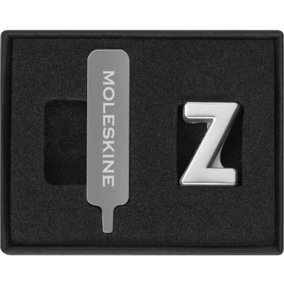 Immagine di Moleskine Pin per Taccuino o Agenda Lettera Z, Spilla Lettere, Personalizza la Chiusura con Elastico, Idee Regalo Personalizzato, Colore Argento