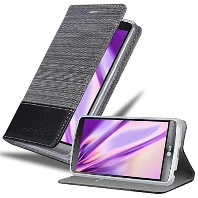 Immagine di Cadorabo Custodia Libro per LG G3 in Grigio Nero con Vani di Carte, Funzione Stand e Chiusura Magnetica Portafoglio Cover Case Wallet Book Etui Protezione