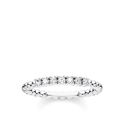 Immagine di Thomas Sabo anello da donna in argento palline con pietre bianche TR2323 051 14 54 misura dell&#039;anello 54/17,2