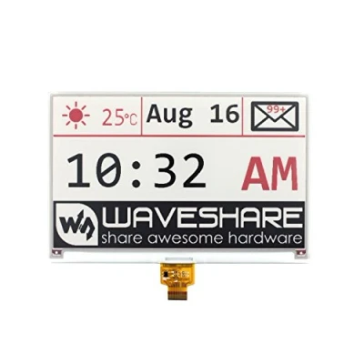 Immagine di Waveshare 7.5inch E Paper Raw Display Panel (B) 800x480 Resolution Ink Electronic Screen Without PCB Support Red Black and White Three Color SPI Interface