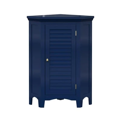 Immagine di Teamson Home Glancy One Shutter Door Armadietto angolare in Legno, 81,3 cm, Colore: Blu Navy, ingegnerizzato Metallo, 81.7 x 63.3 43.3cm