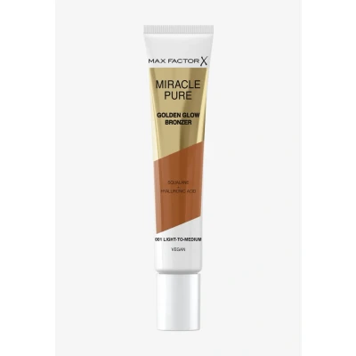 Immagine di Max Factor Miracle Pure Golden Glow Bronzer, Light to Medium, Terra in Crema, Formula Cremosa e Vegana, Squalane &amp; Acido Ialuronico, 15ml