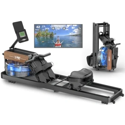 Immagine di VOWVIT Vogatori,Vogatore Professionale per Casa,Vogatore Pieghevole con Resistenza ad Acqua, Vogatore Monitor Bluetooth e Supporto Tablet Regolabile, Carico Massimo 160 kg