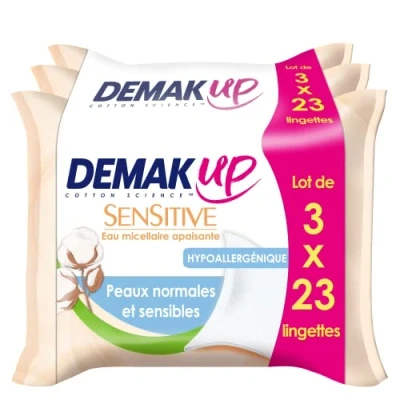 Immagine di Demak&#039; Up Sensitive 3 pacchetti di 23 salviette démaquillante Pelli Normali/Sensibili