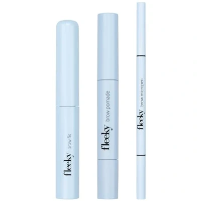 Immagine di Fleeky Brow Fix, Pomade e Micropen 3 in 1 Forma perfetta ombreggiatura riempimento definizione per risultati naturali resistenti alle sbavature (marrone scuro)