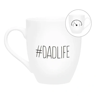 Immagine di Pearhead #Dadlife Tazza in ceramica, con grafica per la festa del papà, paternità, accessorio da cucina, 453,6 ml