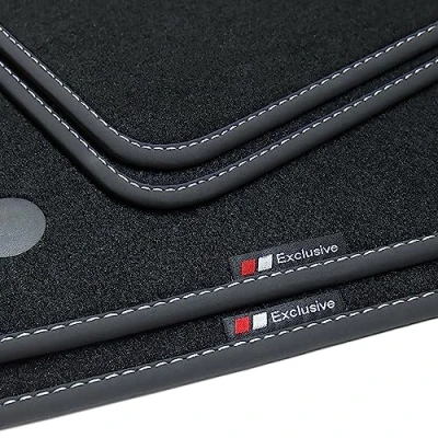 Immagine di tuning art BEF967 Exclusive Line Tappetini per Mercedes Classe E W213/ S213 2016 , Cucitura:Argento