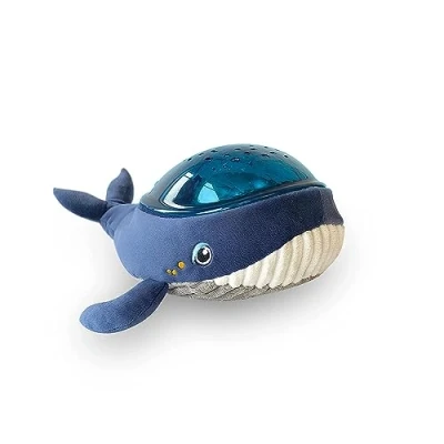 Immagine di lampada notturna luminosa e musicale Pabobo x Kid Sleep, per bambini neonati, peluche a forma di balena, proiettore d&#039;acqua, modello Nomad, da soffitto, Aqua Dream, blu