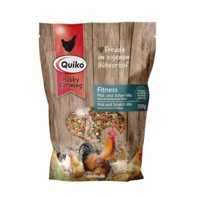 Immagine di Quiko Hobby Farming Miscela Pick &amp; Scharr 700g Attività con i polli Mix colorato di grani e sapori alta qualità Passatempo divertente