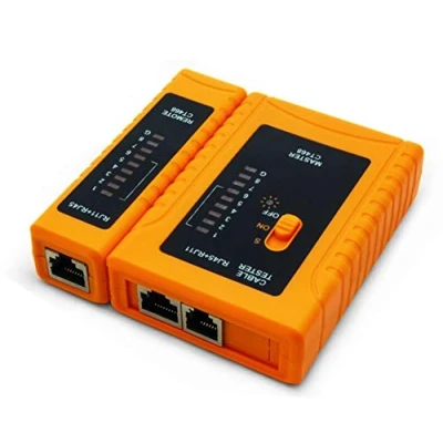 Immagine di IMBAaprice Tester per cavi di rete LAN RJ45/RJ11/RJ12/Cat5/Cat6/Cat7 con custodia da trasporto