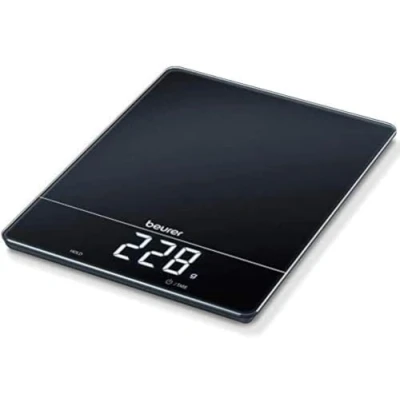 Immagine di Beurer Bilancia da cucina KS 34, per una pesatura precisa fino a 15 kg, con funzione di Tara e display Magic LED, nera