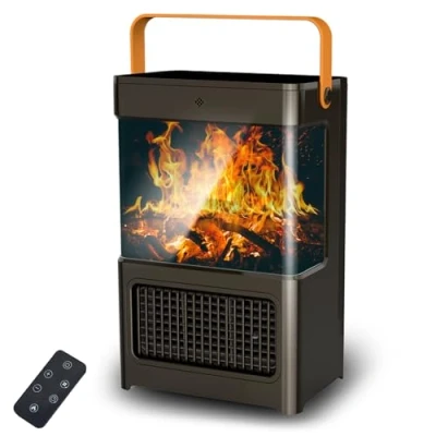 Immagine di Termoventilatore a risparmio energetico, 2000 W, in ceramica PTC, oscillante 80, silenzioso, riscaldatore elettrico portatile con telecomando, termostato, timer da 12 ore, 3 modalità, protezione