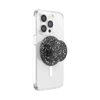 Immagine di PopSockets: PopGrip Round per MagSafe Anello Adattatore Incluso Supporto e Impugnatura Telefoni Cellulari Custodia con un Top Intercambiabile Black Speckle