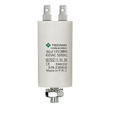 Immagine di Condensatore di spunto per motori elettrici, 450V, capacità: 60µF, 4 pin / M8