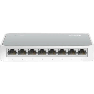 Immagine di TP Link TL SF1008D Switch Fast Ethernet/rete/Lan a 8 porte (10/100 Mbps, regolazione automatica della velocità e duplex, Plug and Play, Auto MDI/MDIX, senza ventola) Bianco