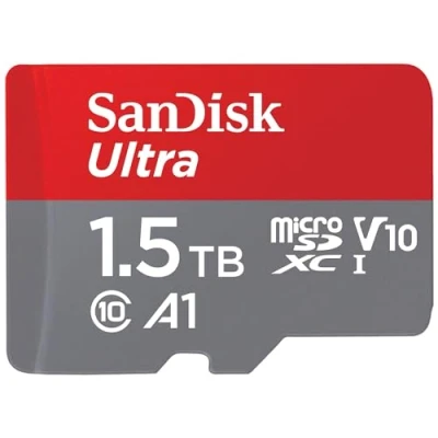 Immagine di SanDisk 1.5 TB Ultra microSDXC UHS I scheda, con adattatore SD, fino a 150 MB/s, prestazioni dell&#039;app A1, Classe 10, U1