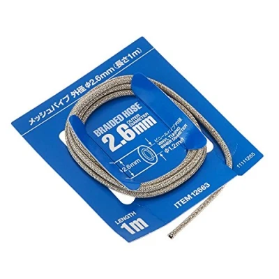 Immagine di Tamiya 12663 Tubo in Tessuto 1:6/1:12/1:24 1,2 x 2,6 mm, 1 m, modellismo, Artigianato, Hobby, incollaggio, Accessori, Colore Argento, TAM12663