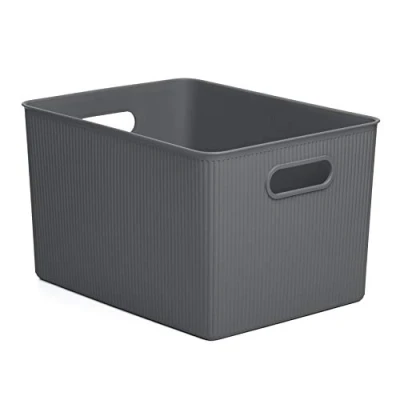 Immagine di TATAY Cestino Portaoggetti Baobab, 22L di Capacita, Polipropilene, Senza BPA, Grigio, Dimensione 29,4 x 38,5 23 cm