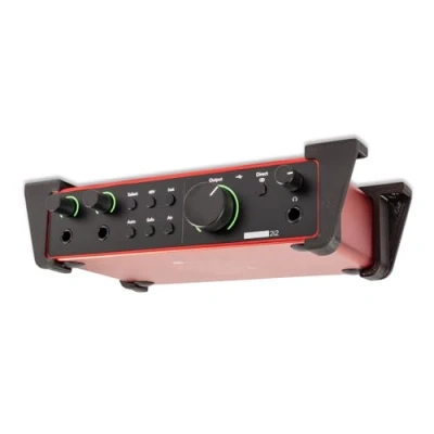 Immagine di P3D LAB TuneGrip Supporto da scrivania per Focusrite Scarlett 2i2 4a generazione, colore: nero: una casa perfettamente dimensionata, forte e sicura la tua interfaccia audio, prodotto nel Regno