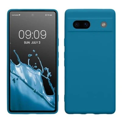 Immagine di kwmobile Custodia Compatibile con Google Pixel 7a Cover Back Case per Smartphone in Silicone TPU Protezione Gommata blu indaco