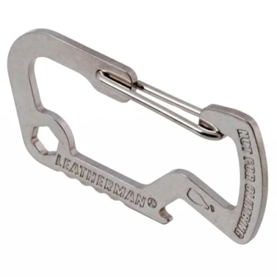 Immagine di Leatherman Moschettone con Accessori, Adatto per Fissare Oggetti, Apribottiglie e Chiave Esagonale nell&#039;Angolo Superiore, Acciaio Inossidabile