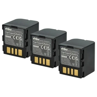 Immagine di vhbw 3x batteria sostituisce JVC BN VF714, VF707, VF707U, VF733, VF714U per videocamera camcorder (1200mAh, 7,2V, Li Ion)