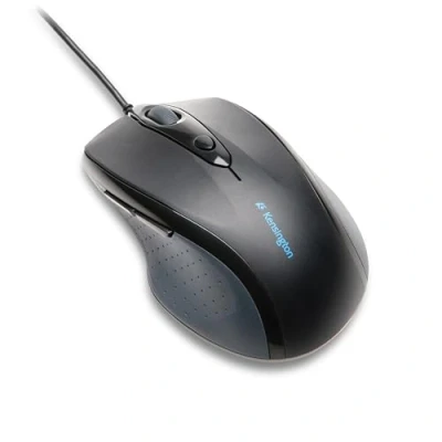 Immagine di Kensington K72369EU Mouse Pro Fit, Ottico di Dimensioni Standard, con Cavo, 5 Pulsanti e Design Ergonomico per Destrorsi, Connessione Plug &amp; Play, Compatibile Windows MacOS, Nero
