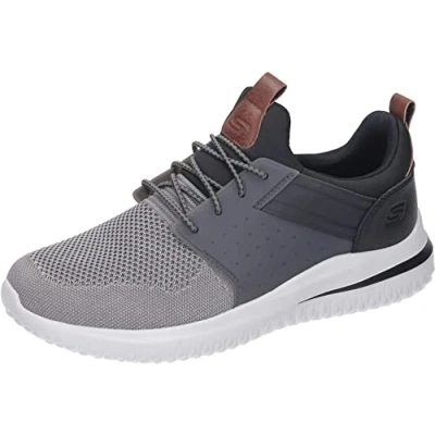 Immagine di Skechers Delson 3.0 Cicala, Scarpe da ginnastica Uomo, Grigio Nero Maglia A W Sintetico, 41 EU
