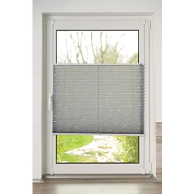 Immagine di K home Tenda plissettata Klemmfix da 50 x 210 cm (larghezza lunghezza), colore: grigio