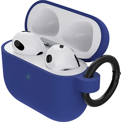 Immagine di OtterBox Soft Touch Custodia per AirPods 3ª gen 2021, soffice al tatto, antishock, graffi e cadute, sottile con moschettone, Blu