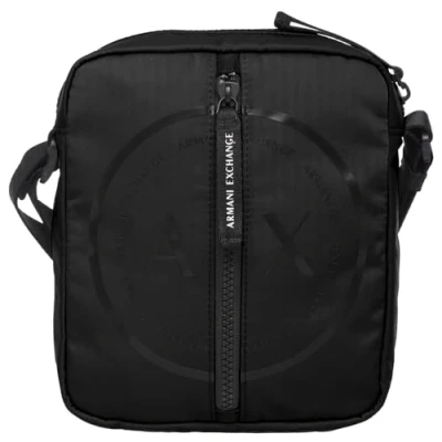 Immagine di Armani Exchange Antigua, Sostenibile, Zip Around, Borsa a Tracolla Uomo, Nero, One Size