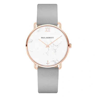 Immagine di Paul Hewitt Orologio donna acciaio Miss Ocean Line Marble da polso (oro rosato), elegante con quadrante color marmo e cinturino in pelle grafite